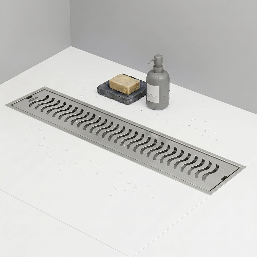 Shower Water Drain Channel SS 304 Grade with Cockroach Trap (18X4 Inch)
