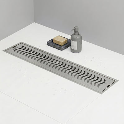 Shower Water Drain Channel SS 304 Grade with Cockroach Trap (18X4 Inch)