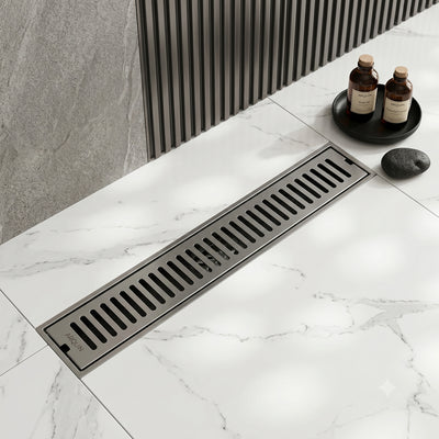 Shower Water Drain Channel SS 304 Grade with Cockroach Trap (12X4 Inch)
