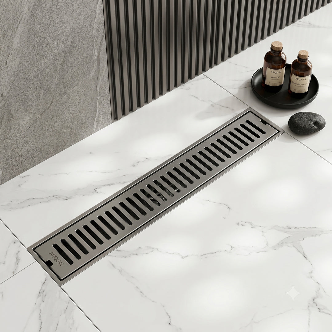 Shower Water Drain Channel SS 304 Grade with Cockroach Trap (18X4 Inch)