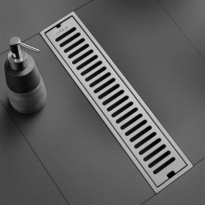 Shower Water Drain Channel SS 304 Grade with Cockroach Trap (24X4 Inch)