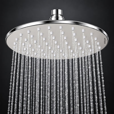 Rain Shower Head without Arm 304 Stainless Steel Overhead Shower 8x8 Inch (ELEGANCE ROUND)