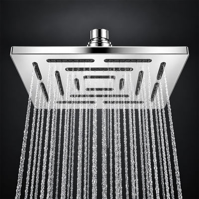 Rain Shower Head without Arm 304 Stainless Steel Overhead Shower 6x6 Inch (MAZE)