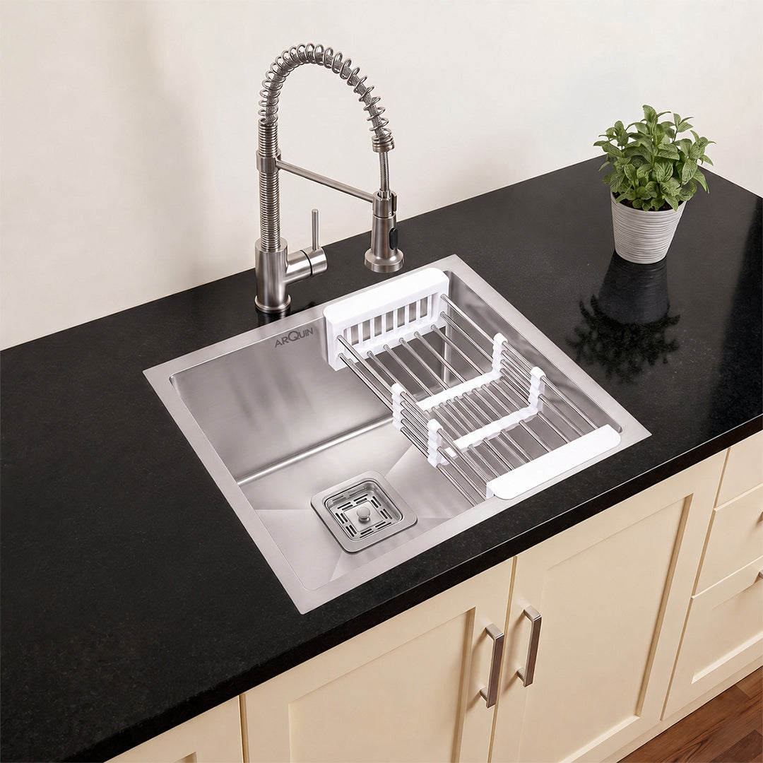 22x18x10 Inch 304 Grade Handmade Single Bowl Kitchen Sink Stainless Steel