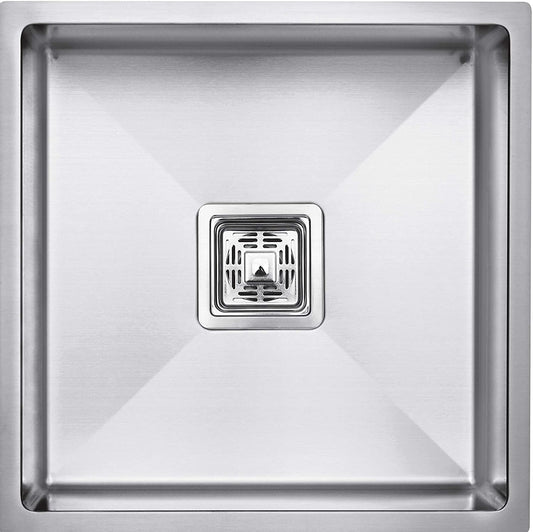 Handmade 304 Grade Stainless Steel Single Bowl Kitchen Sink (18 x 16 x 10 Inches)