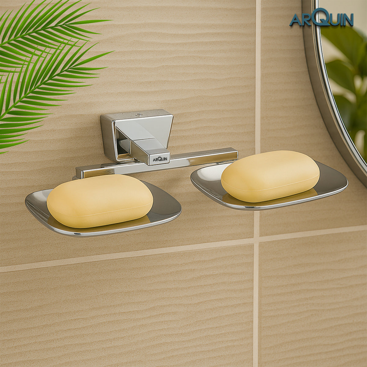 ARQUIN Heavy Grade Twin Soap Dish Holder for Bathroom