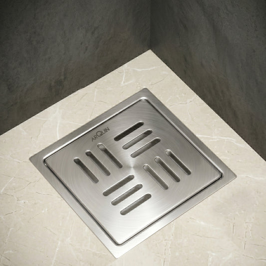 Square Floor Drainer 304 SS Grade with Cockroach Trap (5X5 Inch)