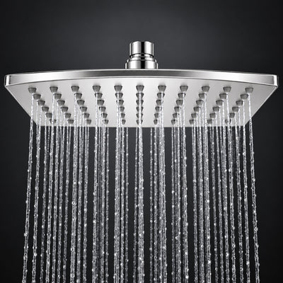 Rain Shower Head without Arm 304 Stainless Steel Overhead Shower 8x8 Inch (CURVE)