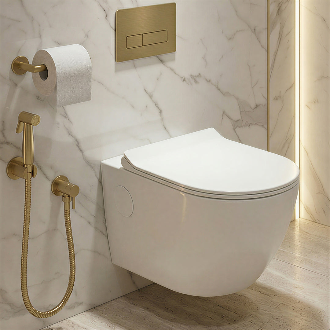 Platinum Ceramic Wall Hung Western Commode (ANGEL-Rimless)