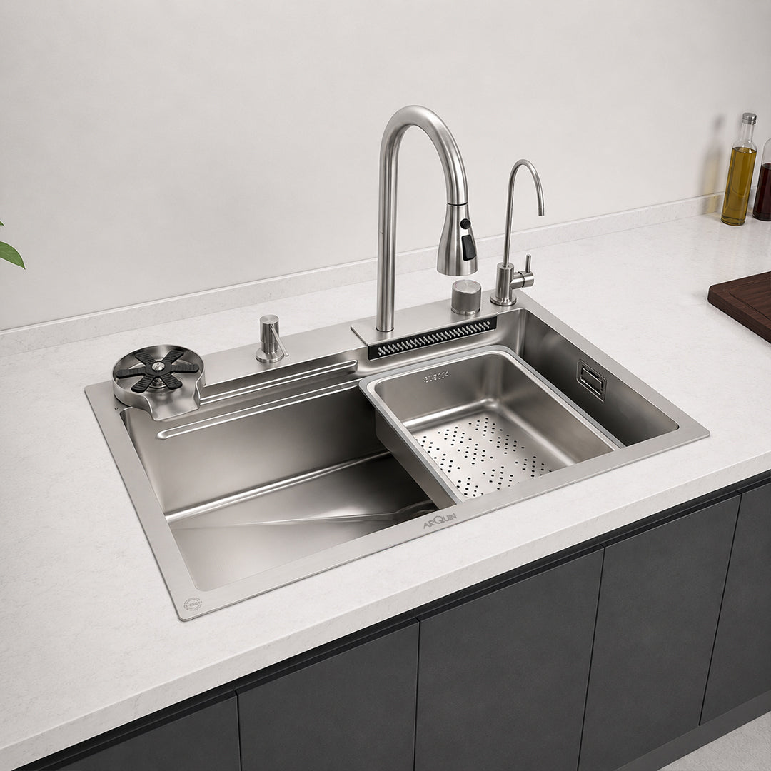 Waterfall Smart Kitchen Sink (24x18x9 Inch)