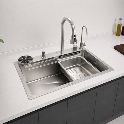 Waterfall Smart Kitchen Sink (24x18x9 Inch)