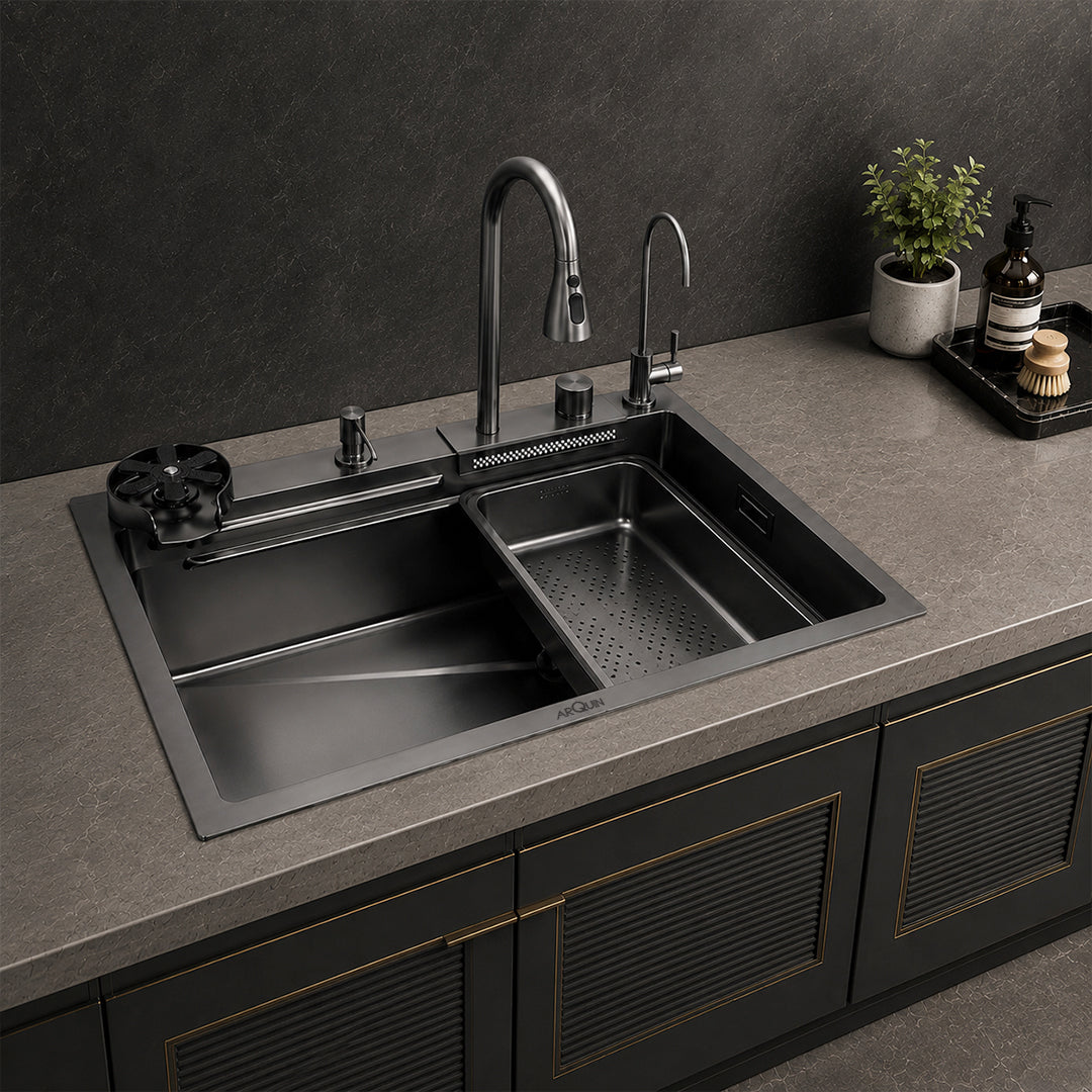 Waterfall Smart Kitchen Sink (24x18x9 Inch)