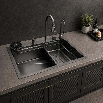 Waterfall Smart Kitchen Sink (24x18x9 Inch)