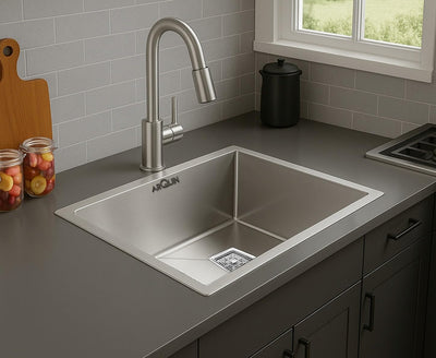 22x18x10 Inch Heavy Grade Handmade Single Bowl Kitchen Sink