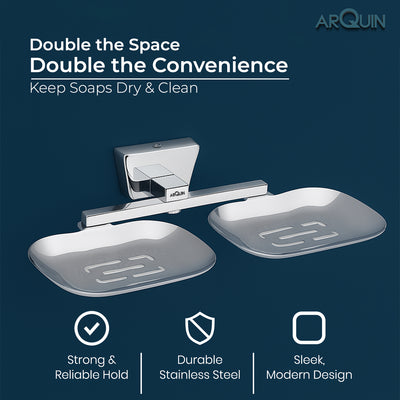 Heavy Grade Twin Soap Dish Holder for Bathroom