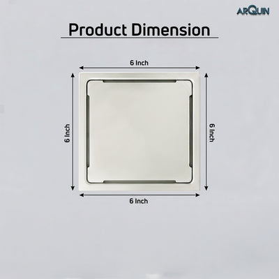 Square Floor Drainer 304 SS Grade Without Cockroach Trap (6x6 Inch)