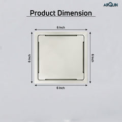 Square Floor Drainer 304 SS Grade Without Cockroach Trap (6x6 Inch)