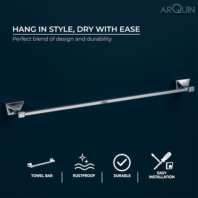 Heavy Grade Stainless Steel Towel Rod Hanger | Towel Holder for Bathroom