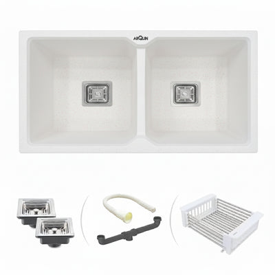 45x20x10 Inch Rosa Quartz Double Bowl Kitchen Sink