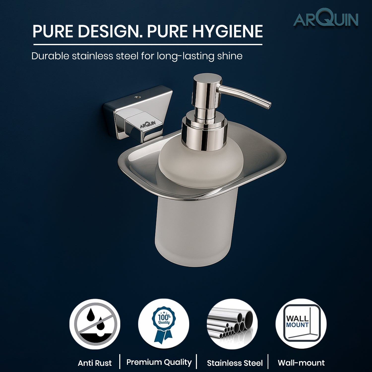 Heavy Grade Stainless Steel Liquid Soap Dispenser for Bathroom