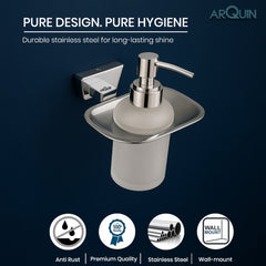 ARQUIN Heavy Grade Stainless Steel Liquid Soap Dispenser for Bathroom