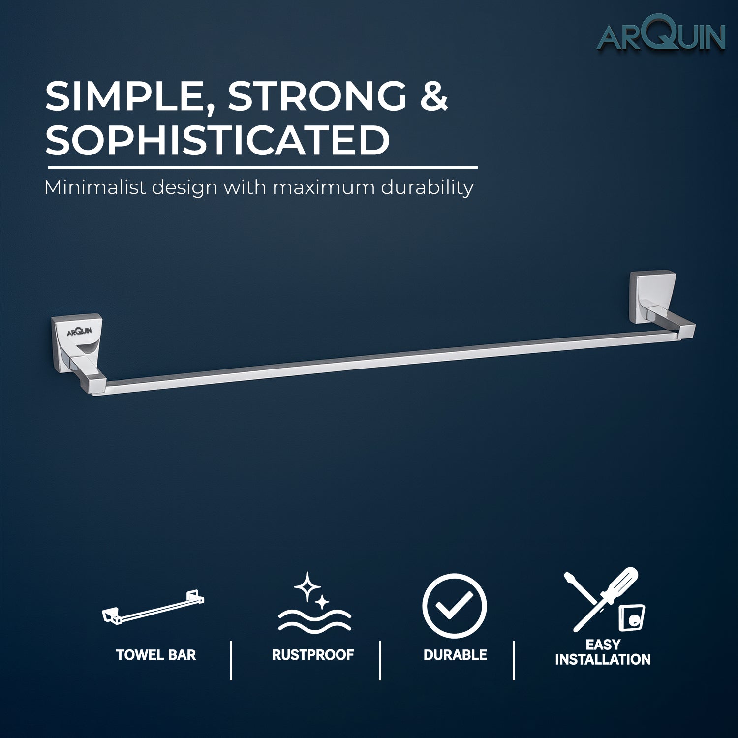 Heavy Grade Stainless Steel Towel Rod Hanger | Towel Holder for Bathroom