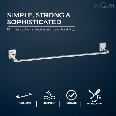 Heavy Grade Stainless Steel Towel Rod Hanger | Towel Holder for Bathroom