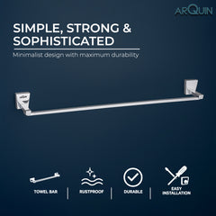ARQUIN Heavy Grade Stainless Steel Towel Rod Hanger | Towel Holder for Bathroom