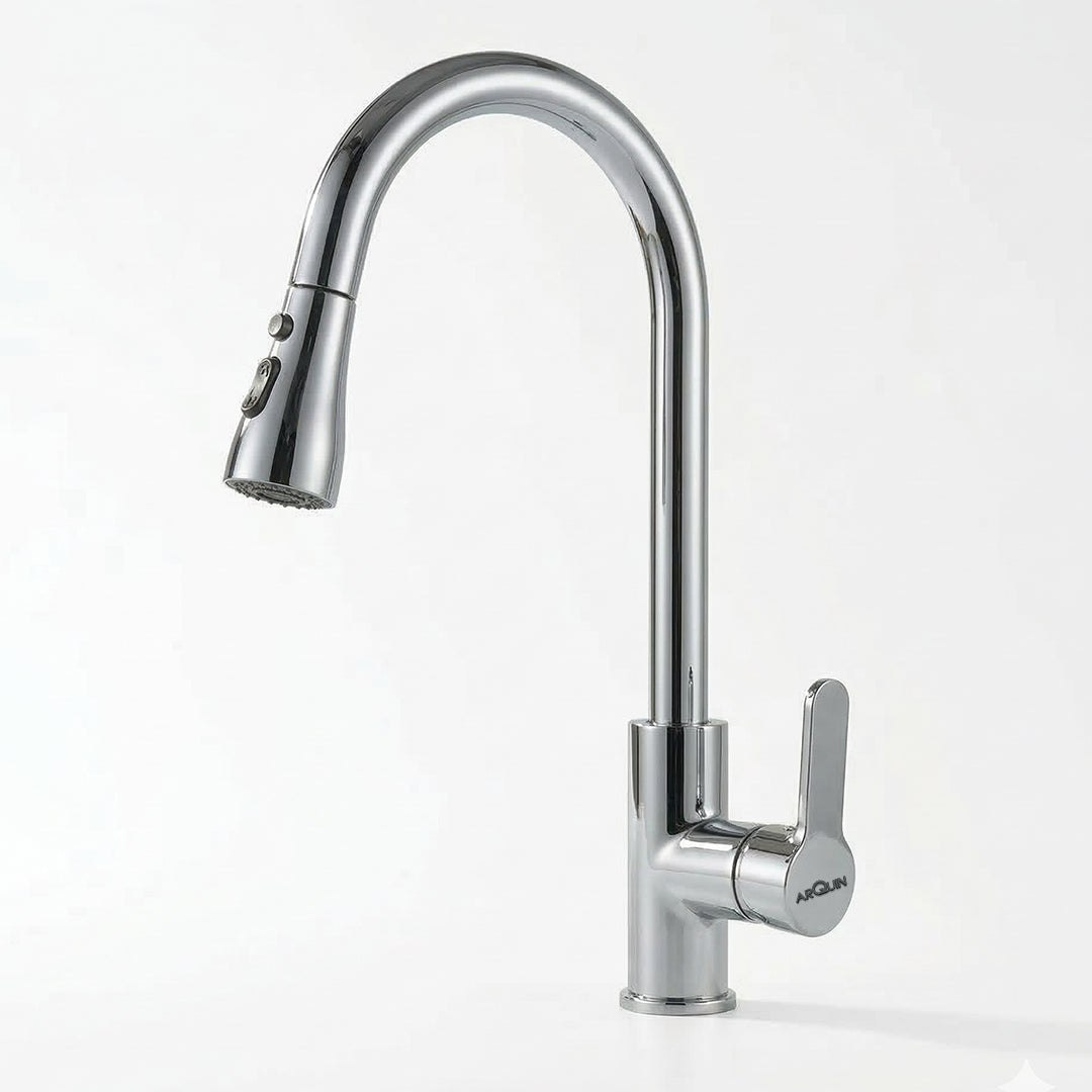 Waterfall Pull Down Kitchen Sink Faucet Mixer Tap |  (Waterfall Pullout Sink Mixer Silver)