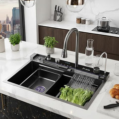 Piano Waterfall Kitchen Sink (30 x 18 x 9 Inches) |304 Grade Stainless Steel Sink
