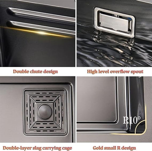 Waterfall Smart Kitchen Sink (30 x 18 x 9 Inches) 304 Grade Stainless Steel Sink