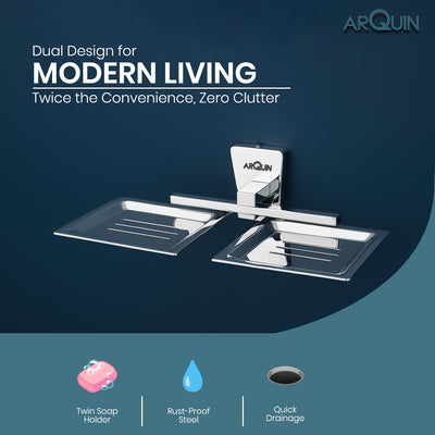 Heavy Grade Twin Soap Dish Holder for Bathroom