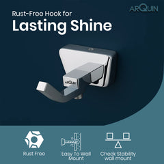 ARQUIN Heavy Grade Stainless Steel Robe Hook for Towel & Cloths