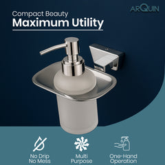ARQUIN Heavy Grade Stainless Steel Liquid Soap Dispenser for Bathroom