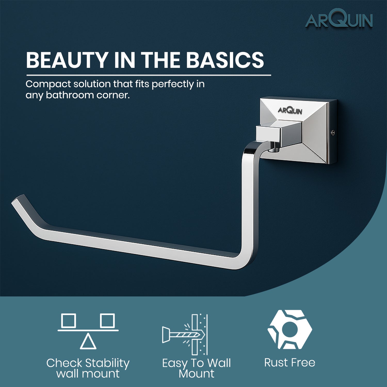 Heavy Grade Stainless Steel Towel Ring & Napkin Holder for Bathroom