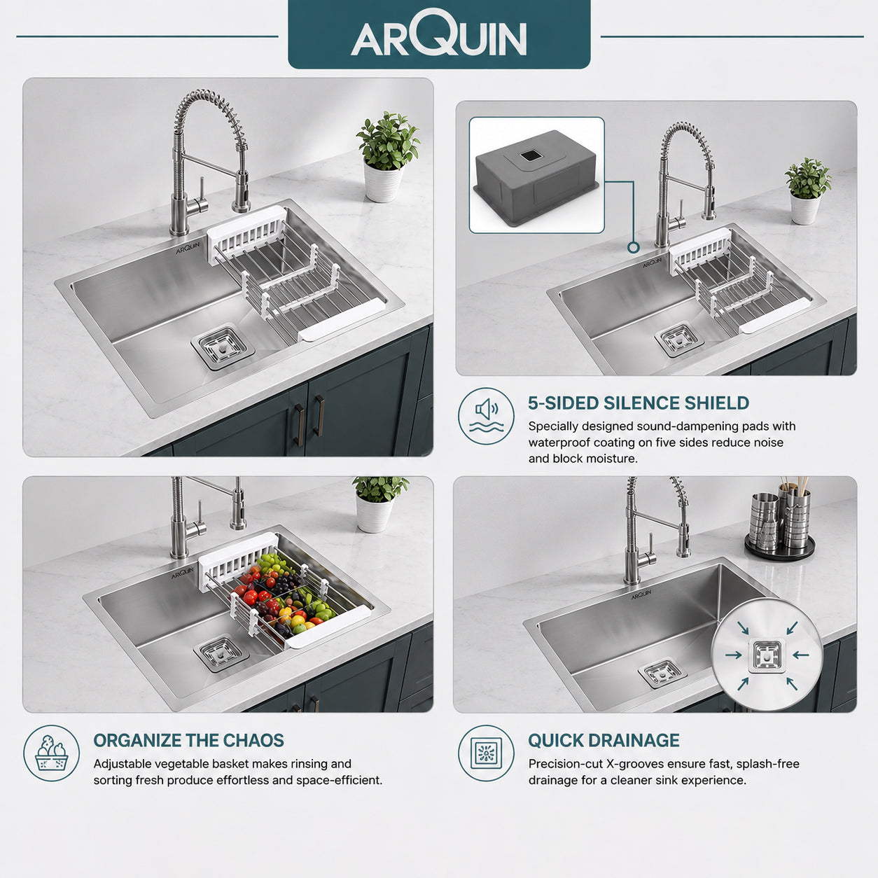 24x18x10 Inch Heavy Grade Handmade Single Bowl Kitchen Sink