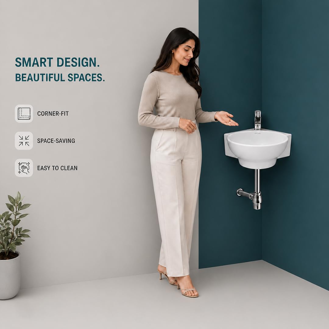 Platinum Ceramic Wall Hung Washbasin LILY