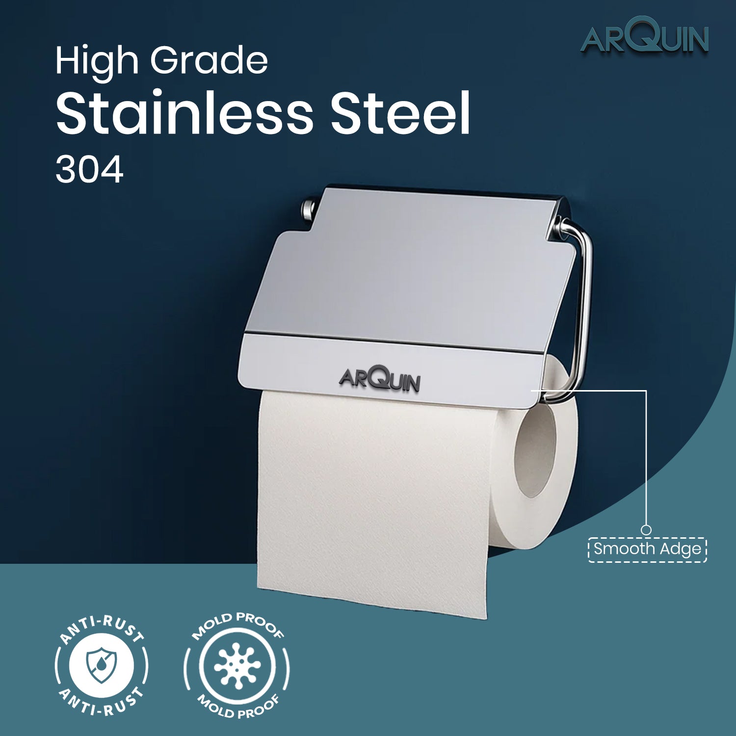 Heavy Grade Stainless Steel Toilet Paper & Tissue Paper Roll Holder