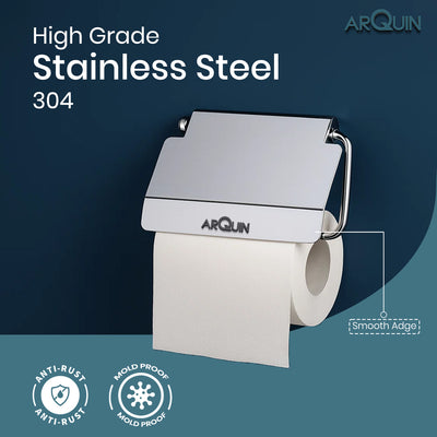 Heavy Grade Stainless Steel Toilet Paper & Tissue Paper Roll Holder