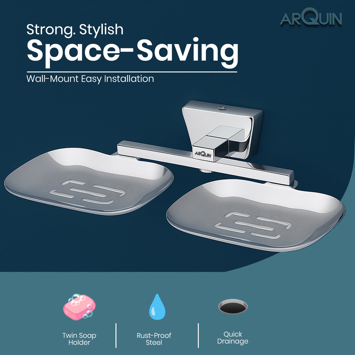 Heavy Grade Twin Soap Dish Holder for Bathroom