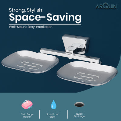 Heavy Grade Twin Soap Dish Holder for Bathroom