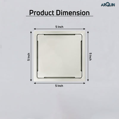 Square Floor Drainer 304 SS Grade Without Cockroach Trap (5X5 Inch)