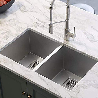 45x20x10 Inch 304 Grade Handmade Double Bowl Kitchen Sink Stainless Steel