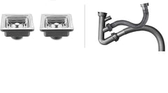 Heavy Grade Handmade Double Bowl Kitchen Sink (45 x 20 x 9 Inches)