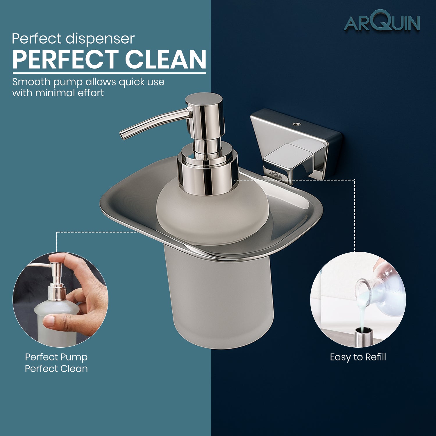 Heavy Grade Stainless Steel Liquid Soap Dispenser for Bathroom