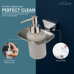 ARQUIN Heavy Grade Stainless Steel Liquid Soap Dispenser for Bathroom