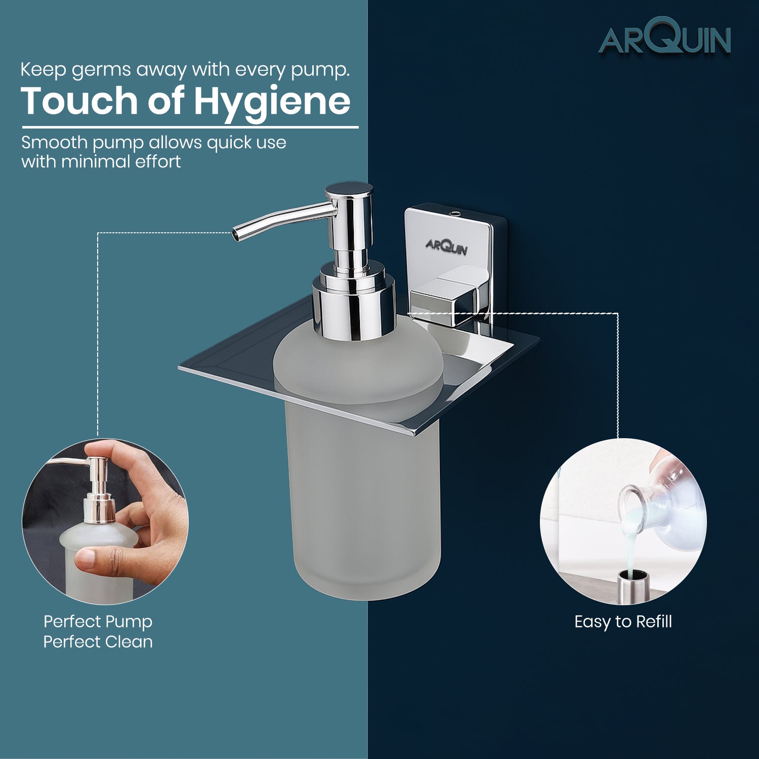 Heavy Grade Stainless Steel Liquid Soap Dispenser for Bathroom