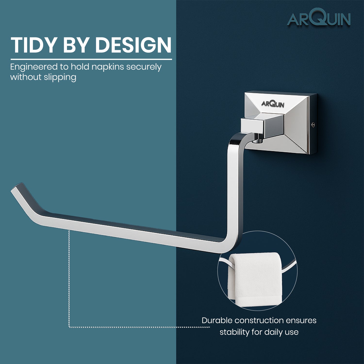 Heavy Grade Stainless Steel Towel Ring & Napkin Holder for Bathroom