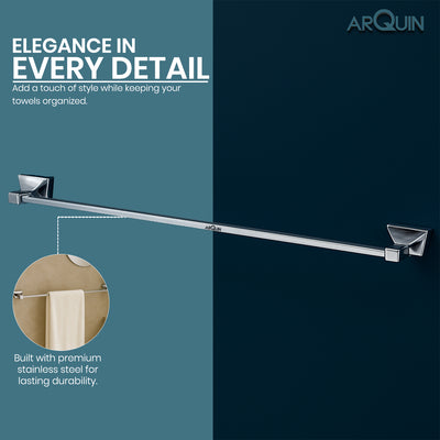 Heavy Grade Stainless Steel Towel Rod Hanger | Towel Holder for Bathroom