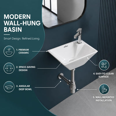 Platinum Ceramic Wall Hung Washbasin CANDY